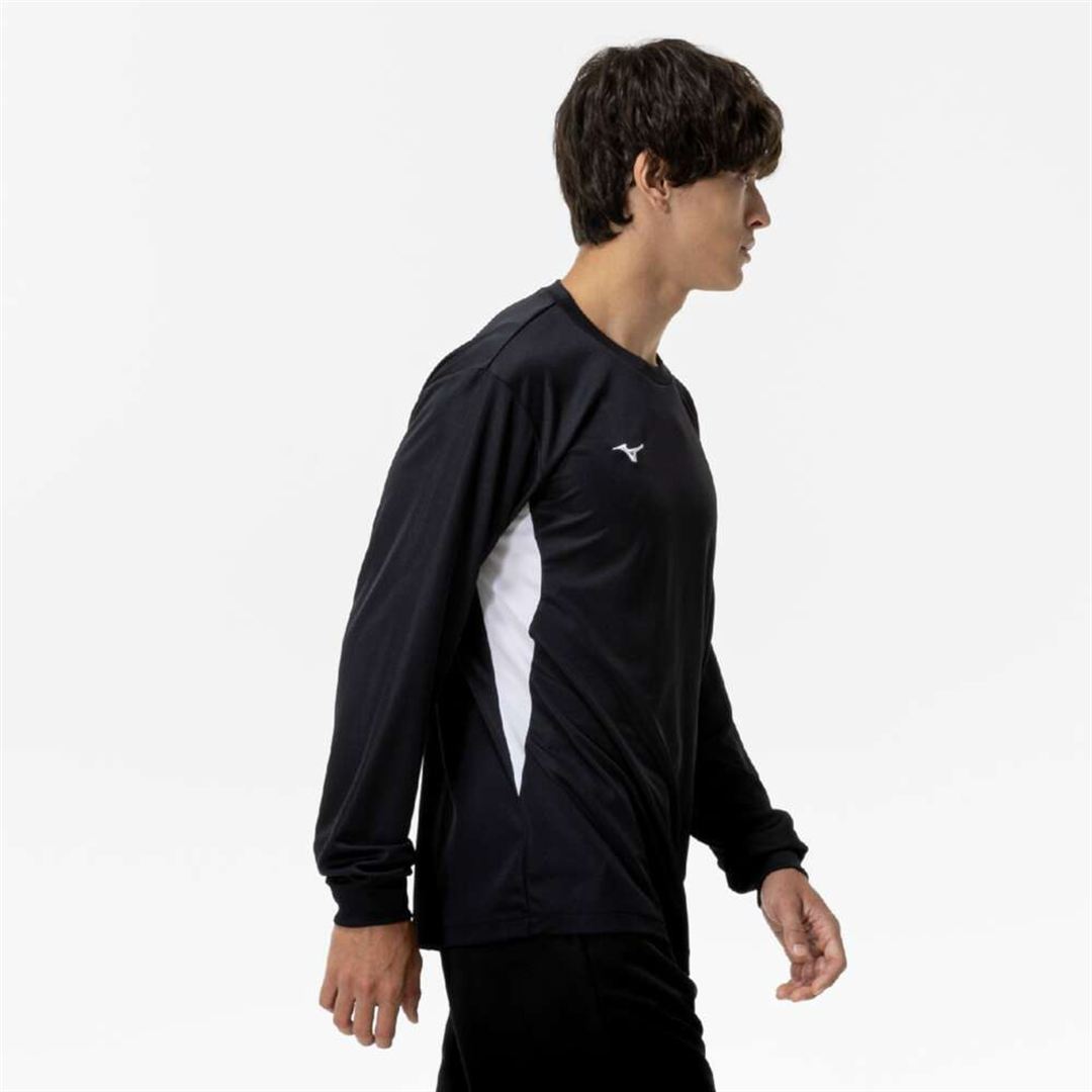 ナビドライTシャツ(長袖／切替) ブラック×ホワイト XL