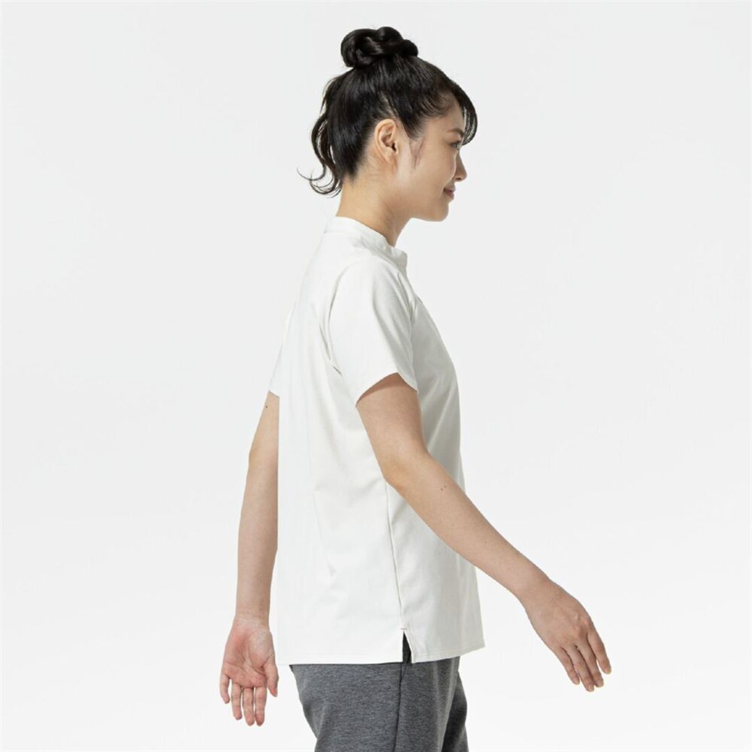 ソフトドライヘンリーネックTシャツ スノーホワイト S