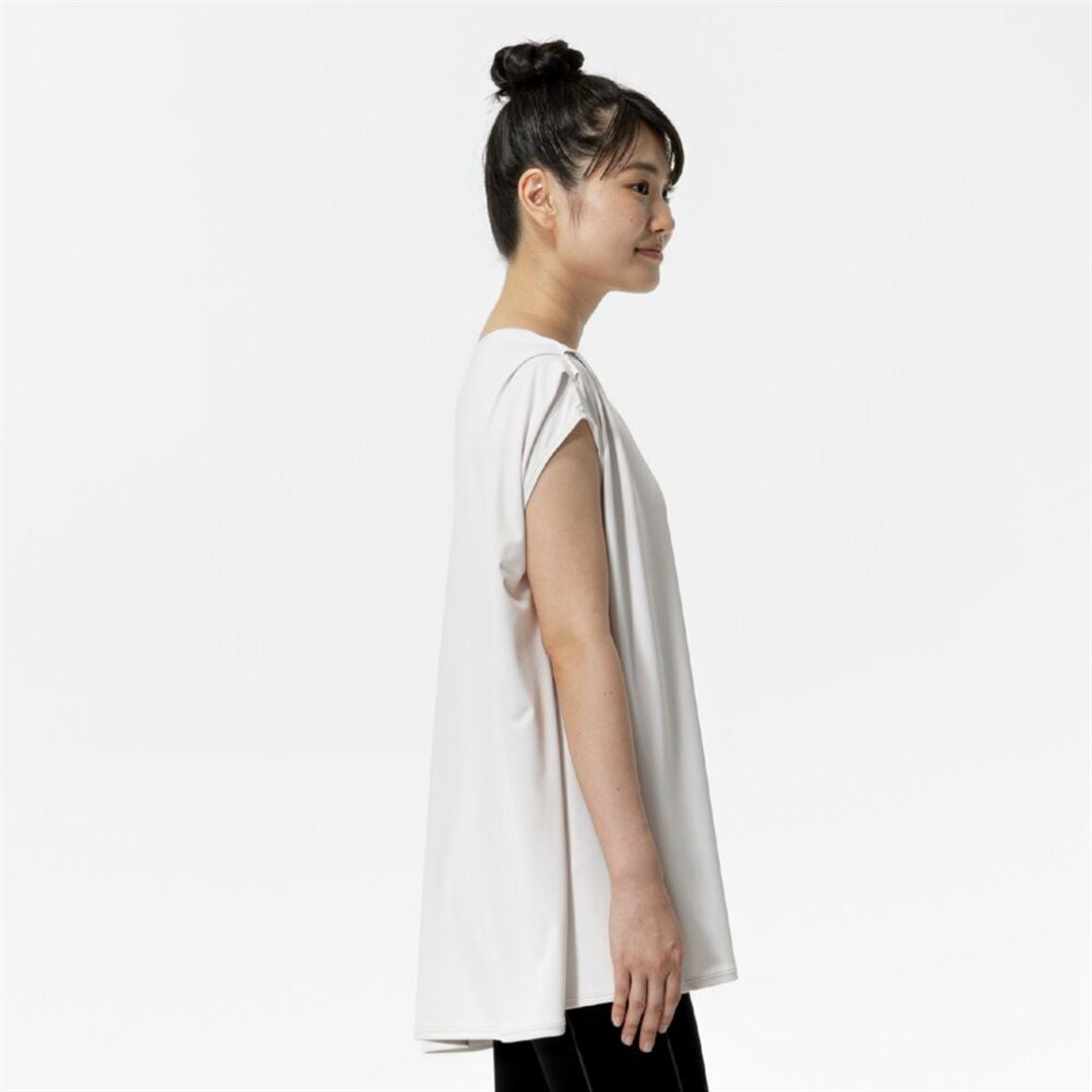 ストレッチスムースフレンチスリーブTシャツ ホワイトサンド S