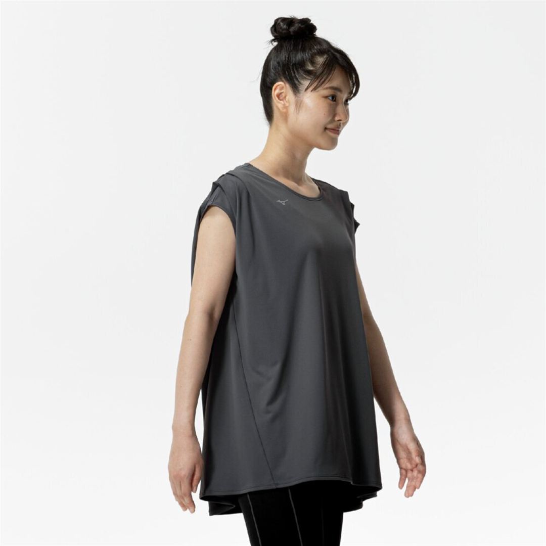 ストレッチスムースフレンチスリーブTシャツ ダークグレー S