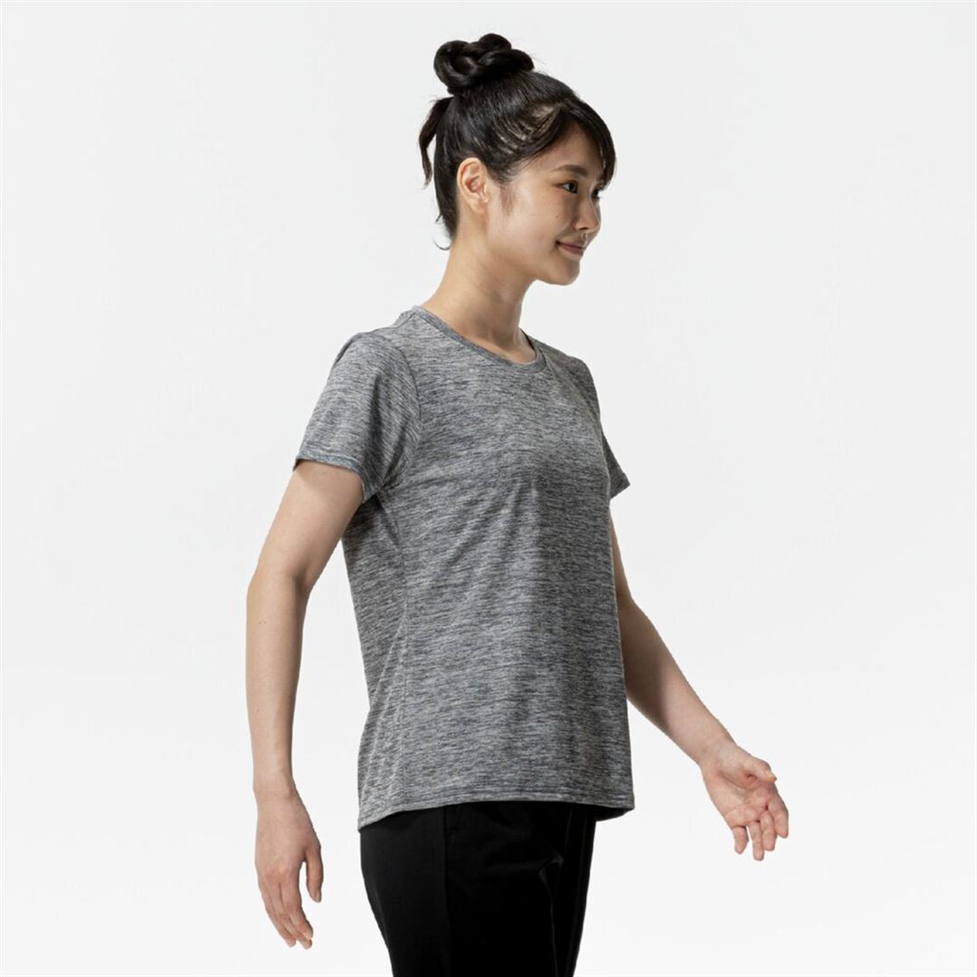 ナビドライTシャツ(半袖／杢調) ライトグレー杢×ライトグレー XL