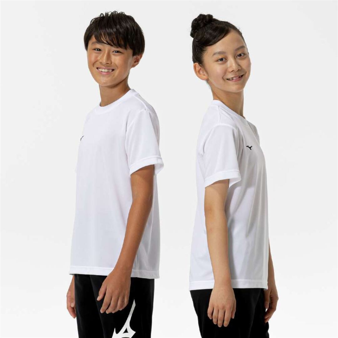 ナビドライTシャツ(半袖／丸首) ホワイト×ブラック 160