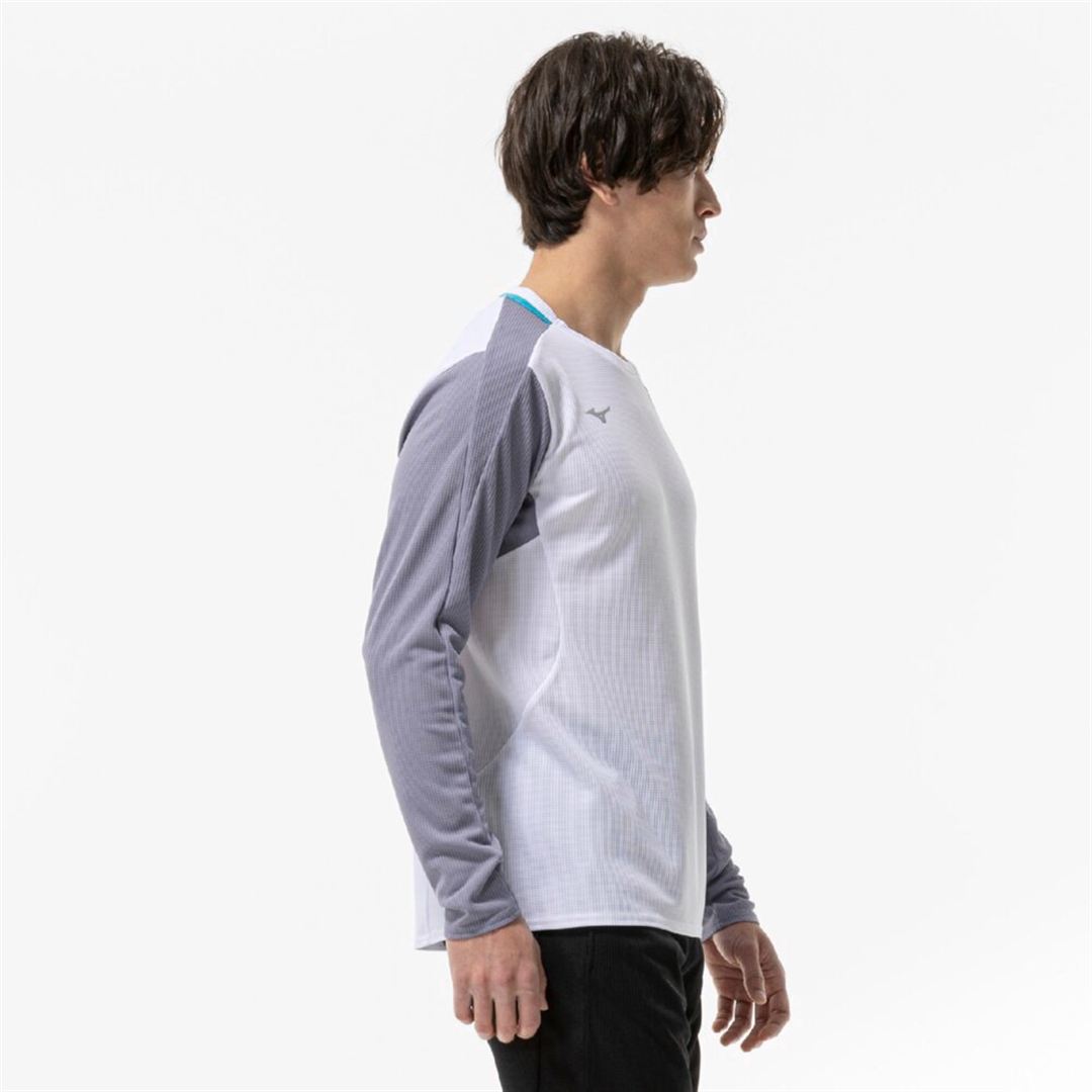 【汗処理／通気】ドライエアロフローTシャツ(長袖) ホワイト S