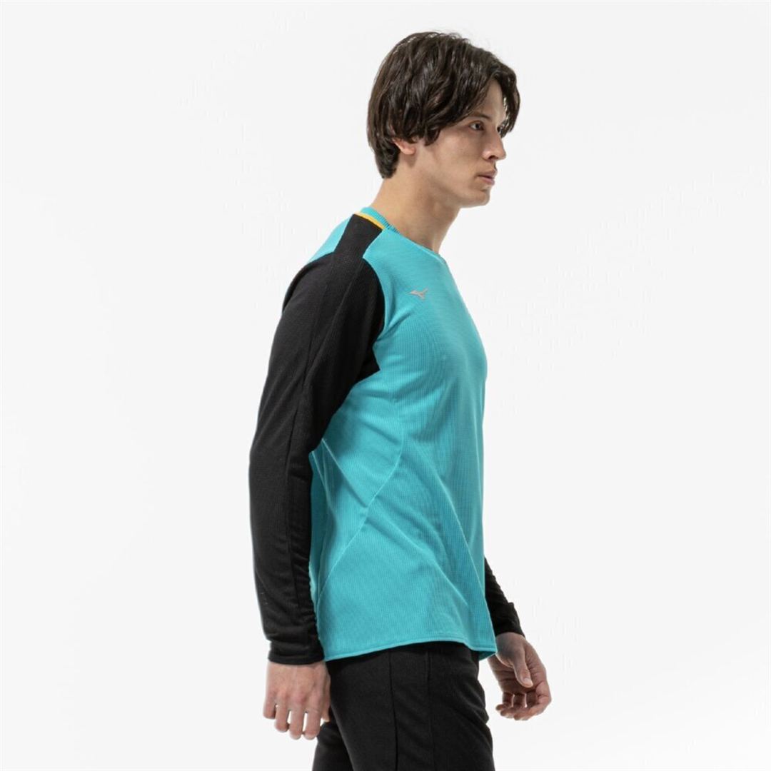 【汗処理／通気】ドライエアロフローTシャツ(長袖) ターコイズ XL