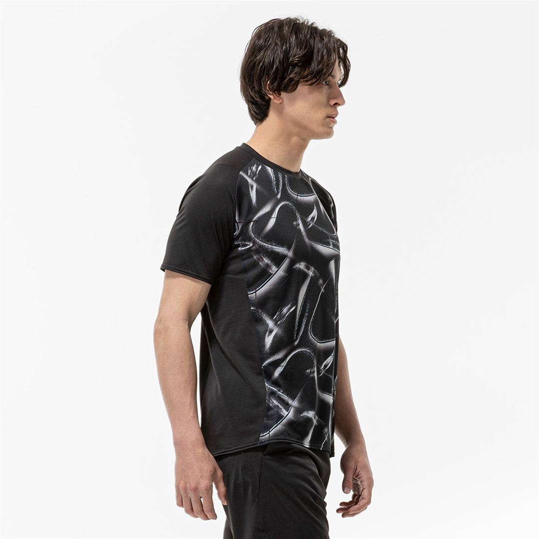 【汗処理／通気／軽量】ドライエアロフローライトTシャツ ブラック S