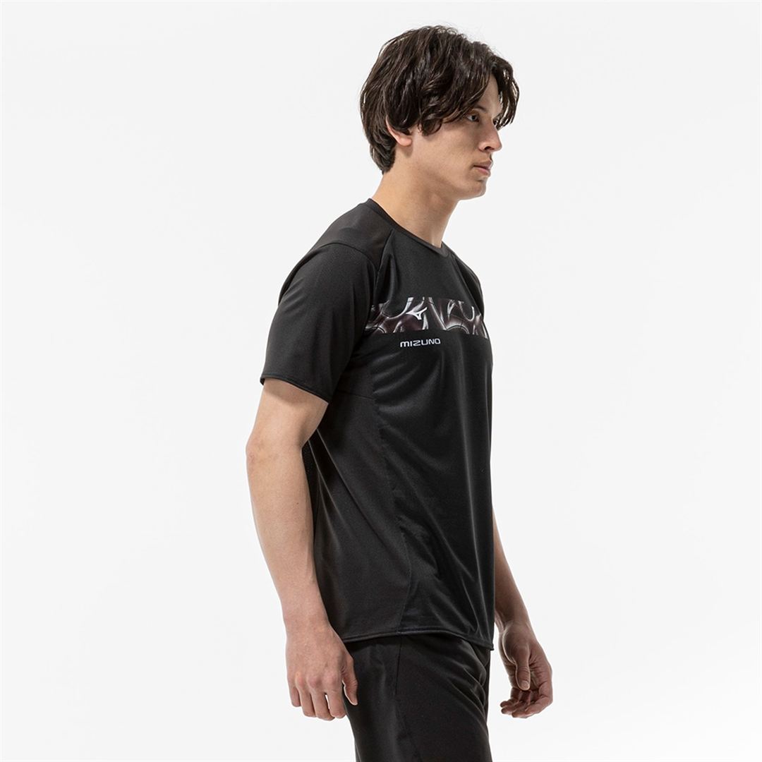 【汗処理／通気／軽量】ドライエアロフローライトTシャツ ブラック S