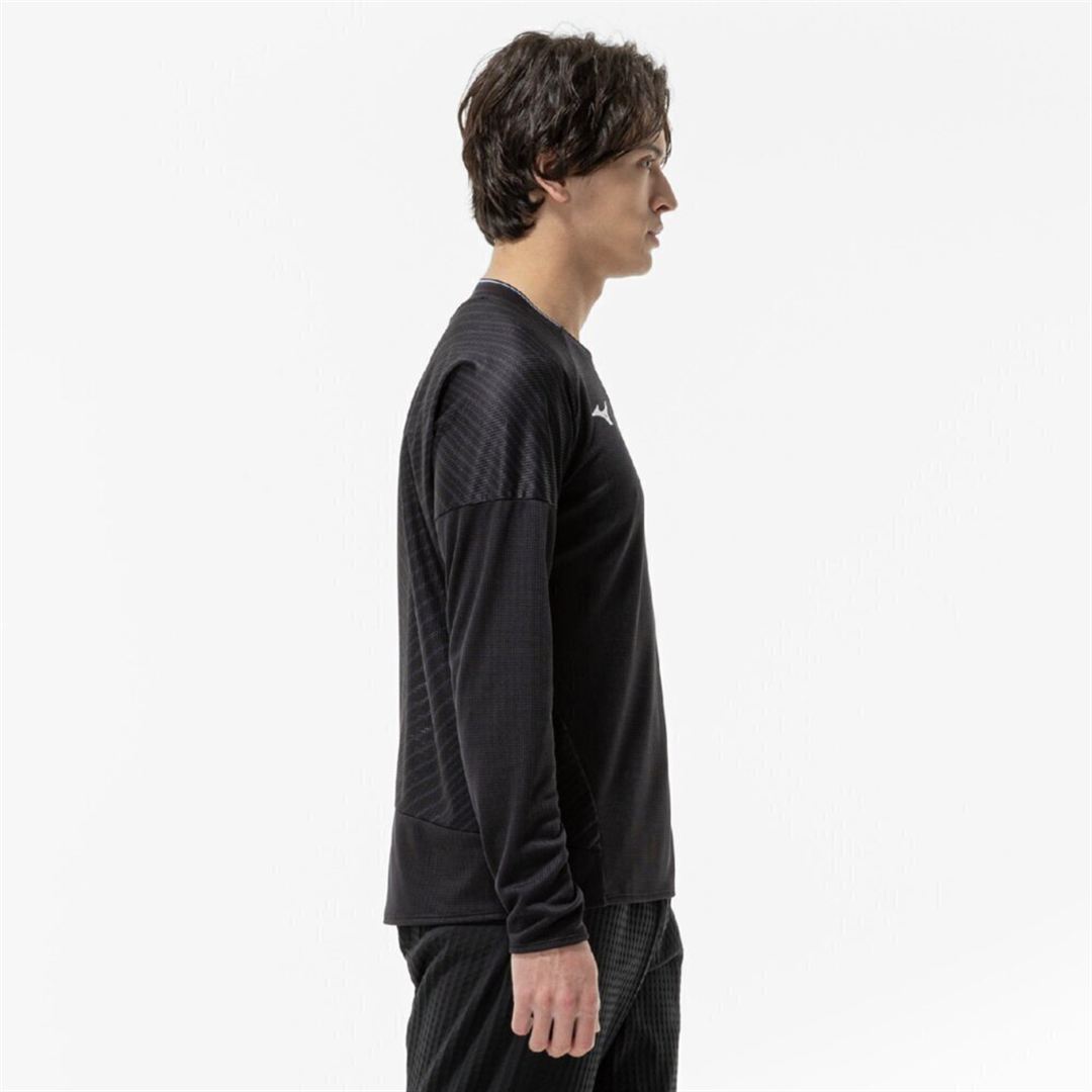 【汗処理／通気】ドライエアロフローTシャツ(長袖) ブラック S