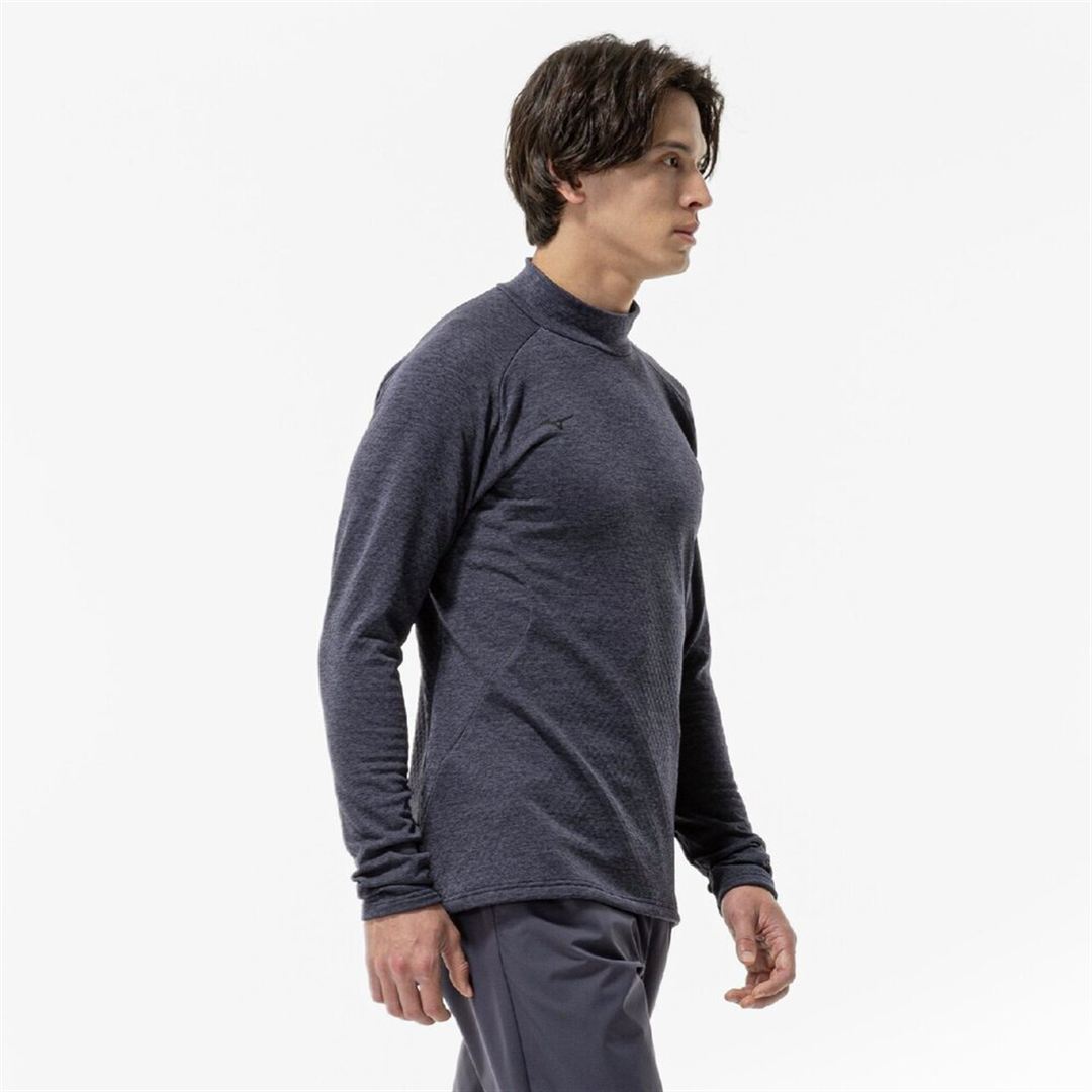 ストレッチフリースハイネックTシャツ(長袖) オデッセイグレー杢 XL