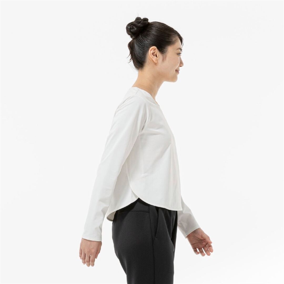 ソフトドライクロップドTシャツ(長袖) スノーホワイト XL