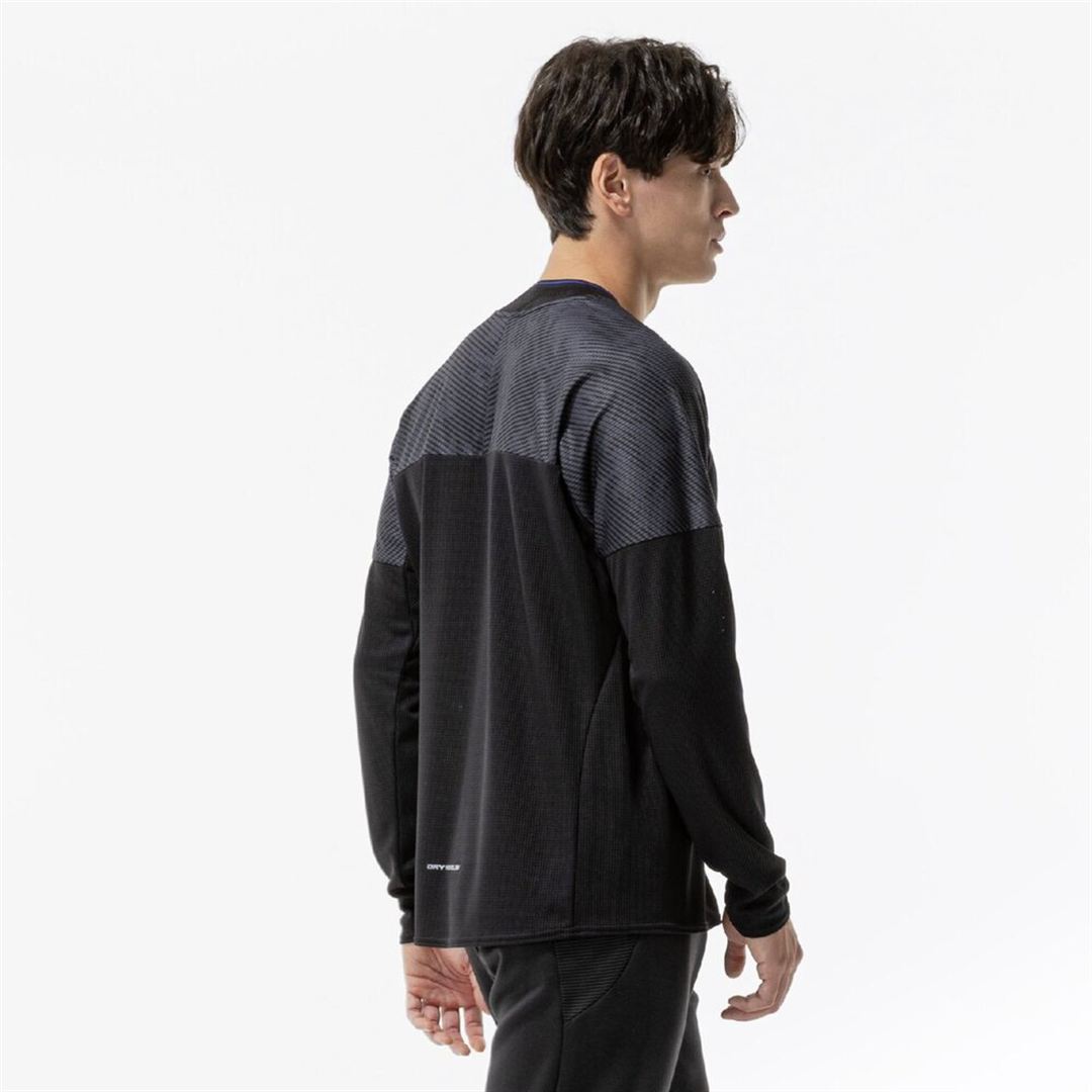 【汗処理／通気】ドライエアロフローTシャツ(長袖) ブラック S