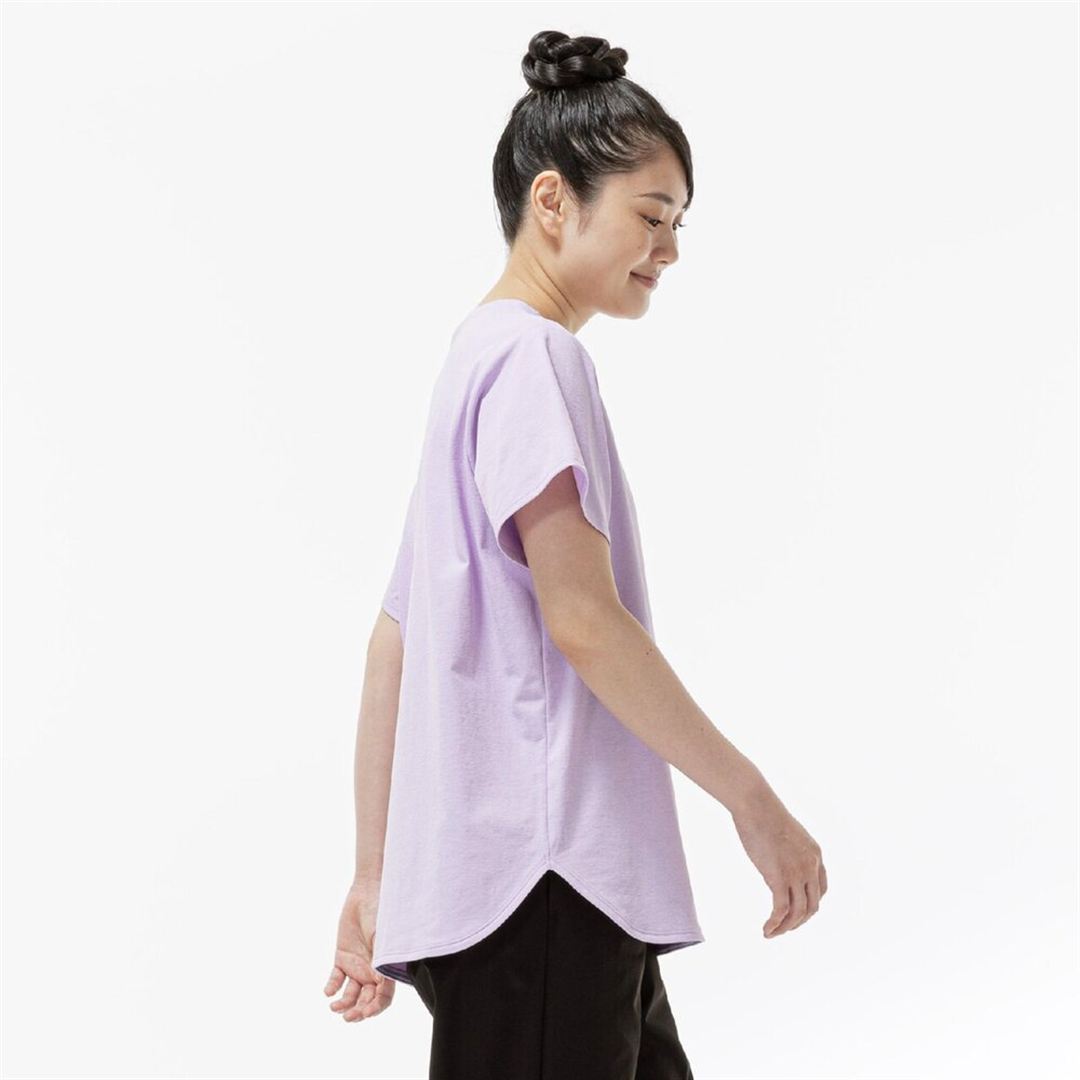 ストレッチソフトドライTシャツ(ワイドシルエット) ペールパープル M