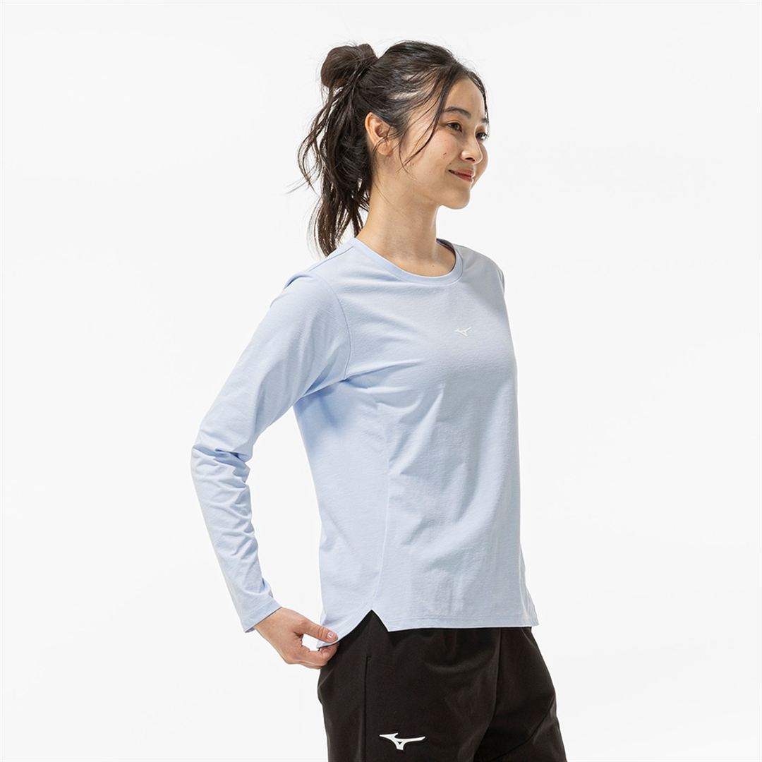 ストレッチソフトドライTシャツ(長袖) ペールブルー XL