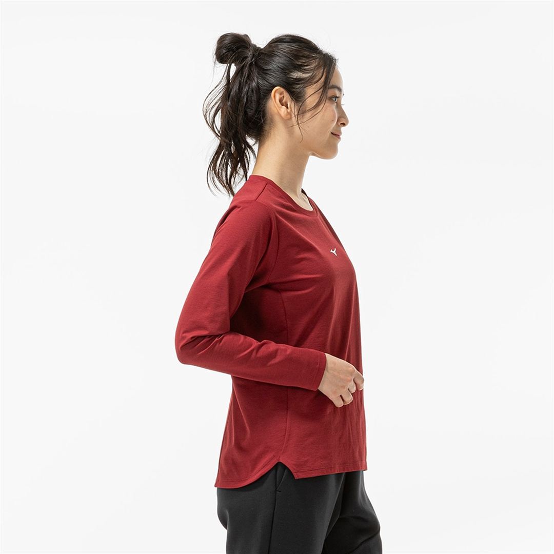 ストレッチソフトドライTシャツ(長袖) ルバーブレッド S