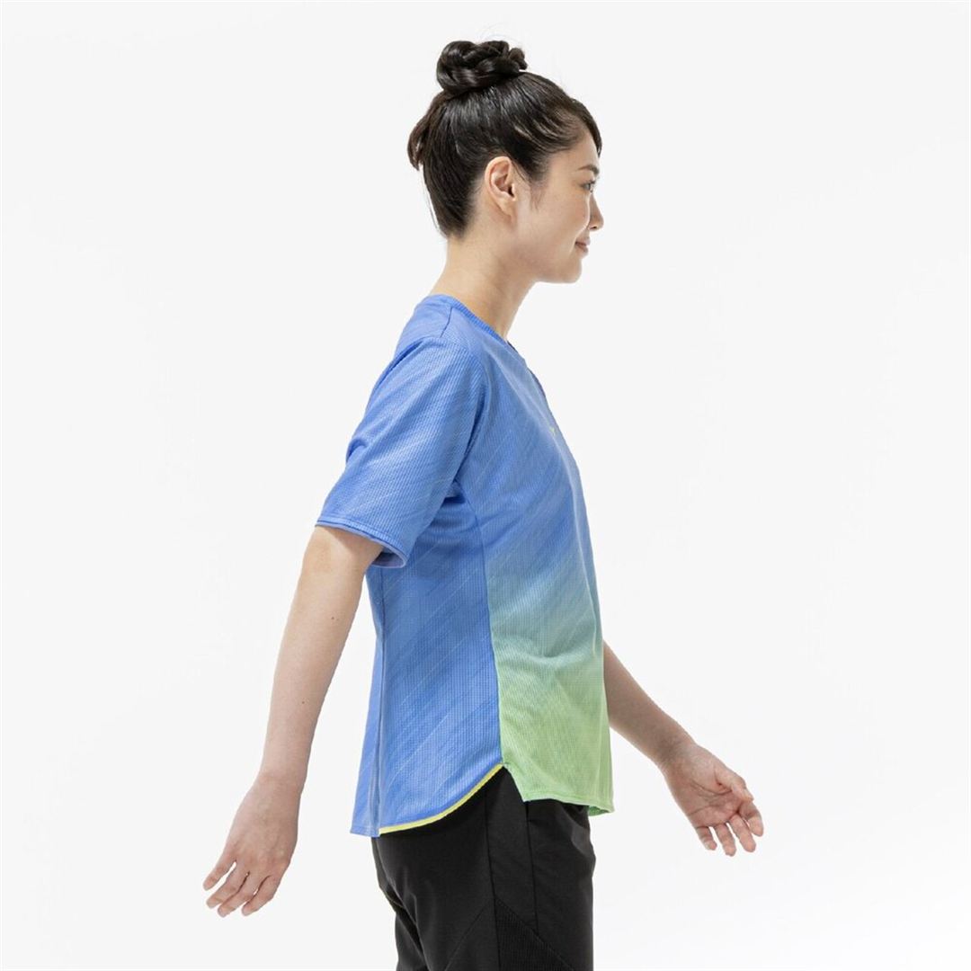 【汗処理／通気】ドライエアロフローグラデーションTシャツ(ワイドシルエット) ヴィスタブルー S