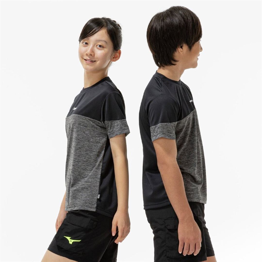 【抗菌防臭／防汚】GACHI Tシャツ ブラック杢×ブラック 160
