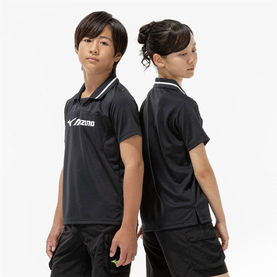 【抗菌防臭／防汚】襟付きGACHI Tシャツ ブラック 160