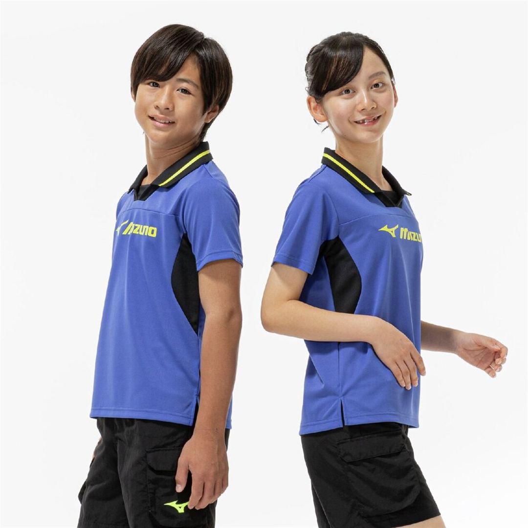 【抗菌防臭／防汚】襟付きGACHI Tシャツ ダズリングブルー 160