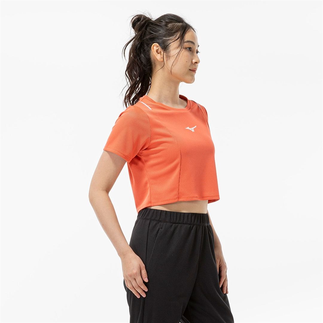 【汗処理／通気】ドライエアロフロークロップドTシャツ サンストーンオレンジ XL