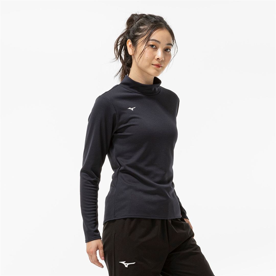【吸湿発熱】ブレスサーモハイネックTシャツ(長袖) ブラック M