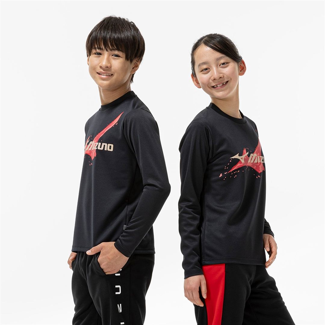 【抗菌防臭／防汚】GACHI Tシャツ(長袖) ブラック 160