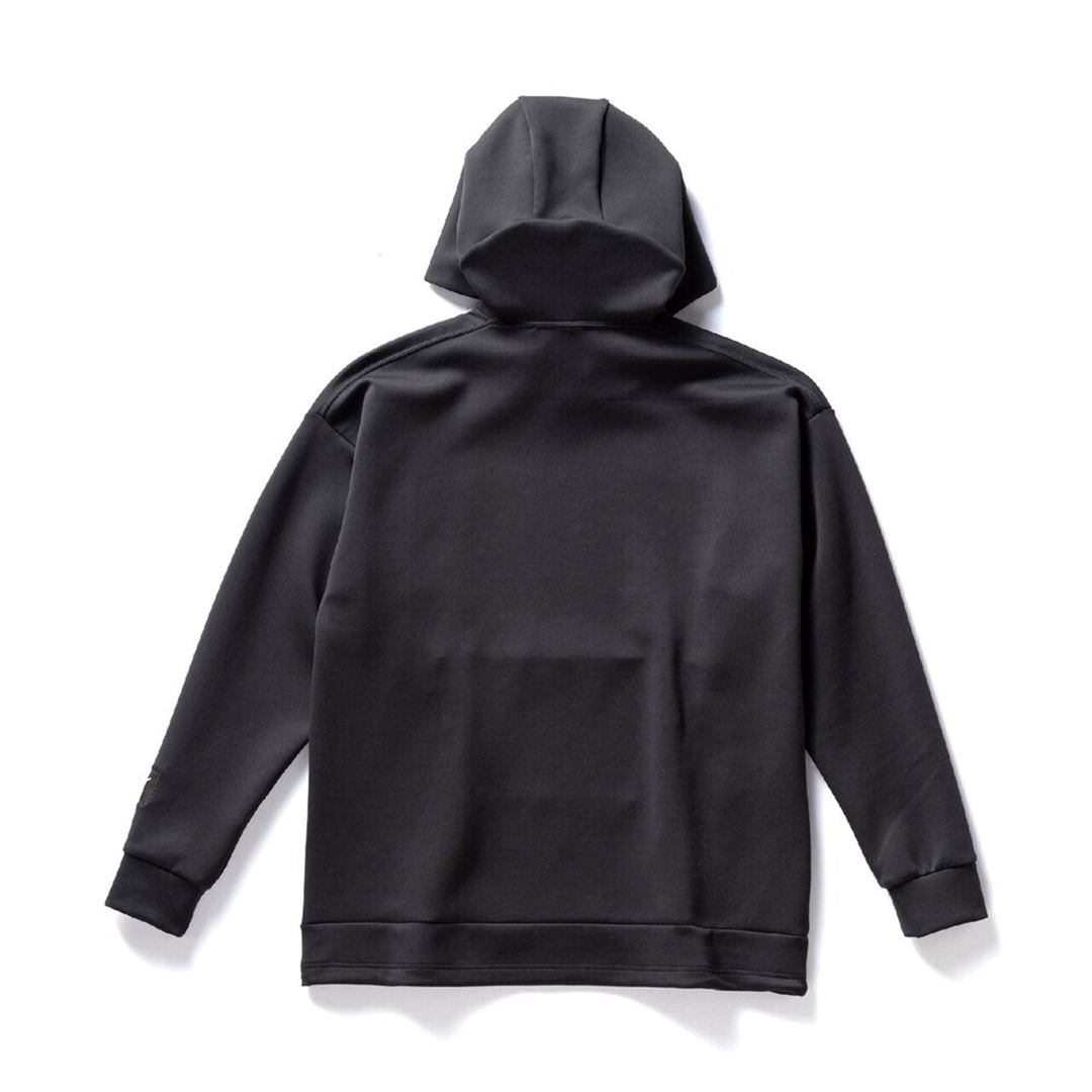 ルーズフィットスウェットフーディ ブラック杢 XS