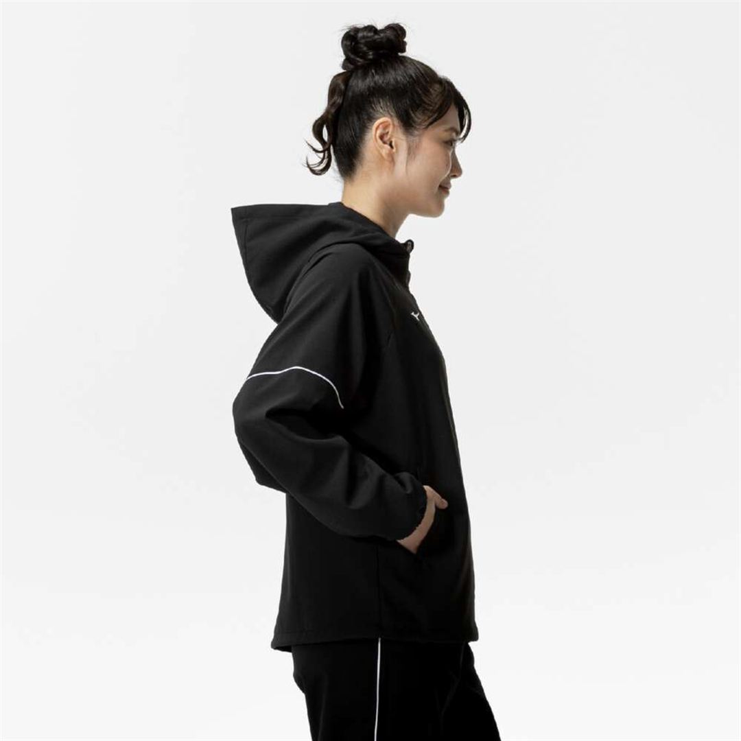 ストレッチクロスフーディ ブラック XL