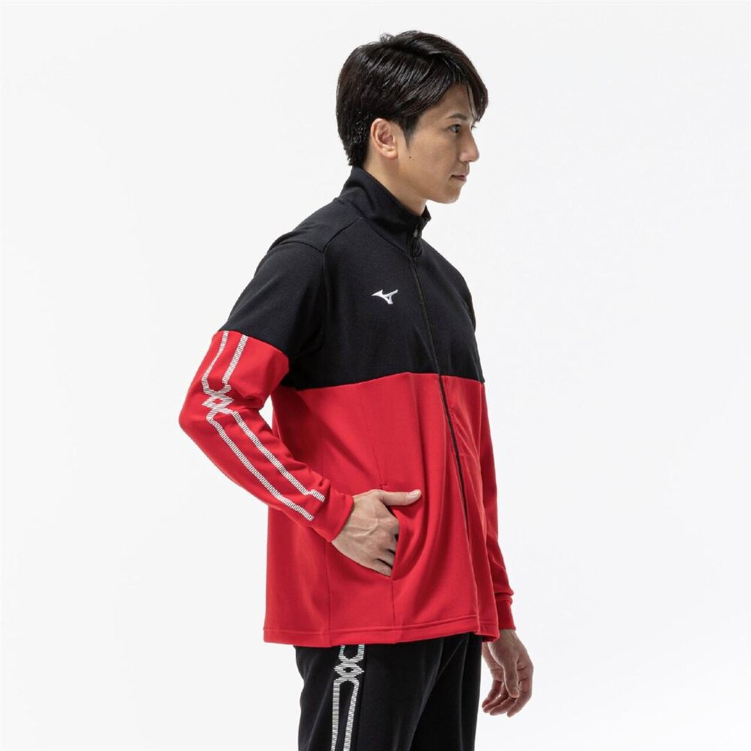 MCライン ウォームアップジャケット チャイニーズレッド×ブラック XS
