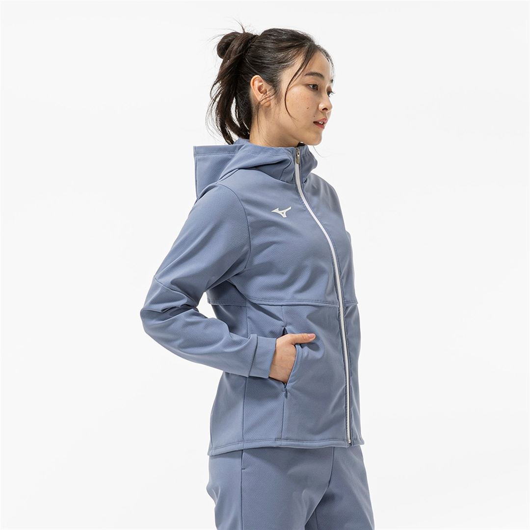 【ストレッチ／防風】テックシールドフーディジャケット ウィンドペールブルー M