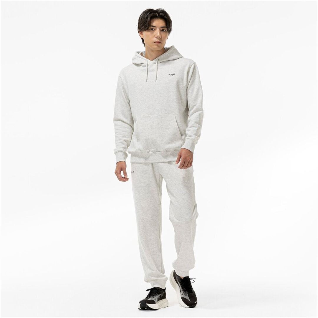 THE MZ SWEAT ワンポイントロゴスウェットフーディ オートミール杢 XL