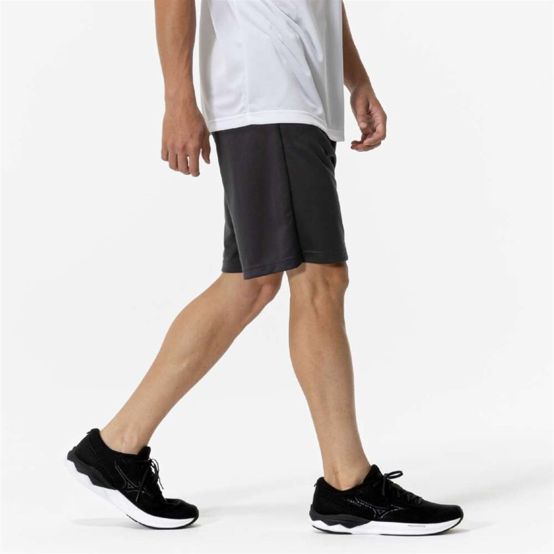 ナビドライニットハーフパンツ チャコールグレー×シルバー XL