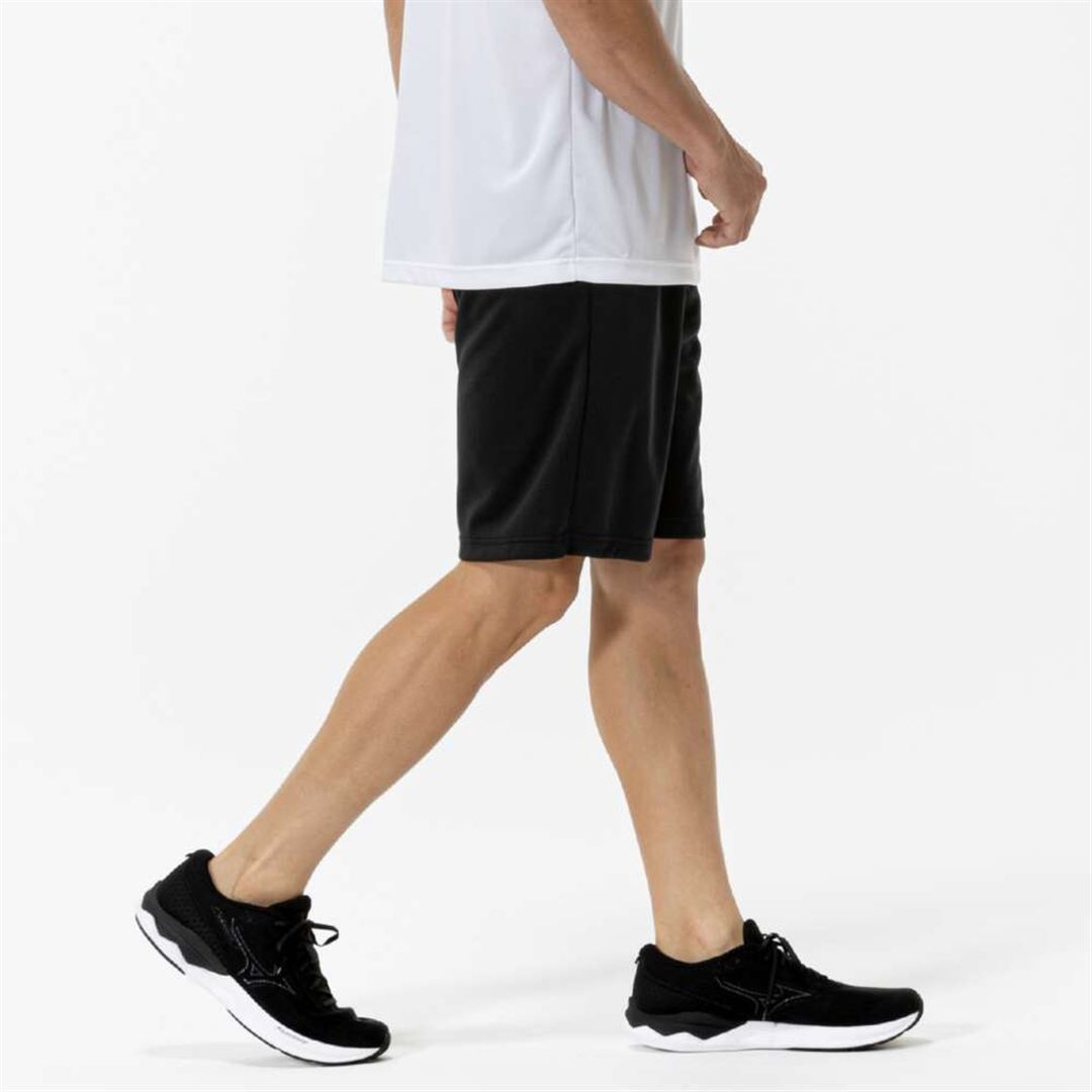 ナビドライニットハーフパンツ ブラック×シルバー XL
