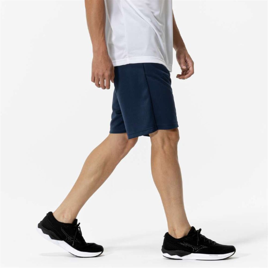 ナビドライニットハーフパンツ ドレスネイビー×シルバー S