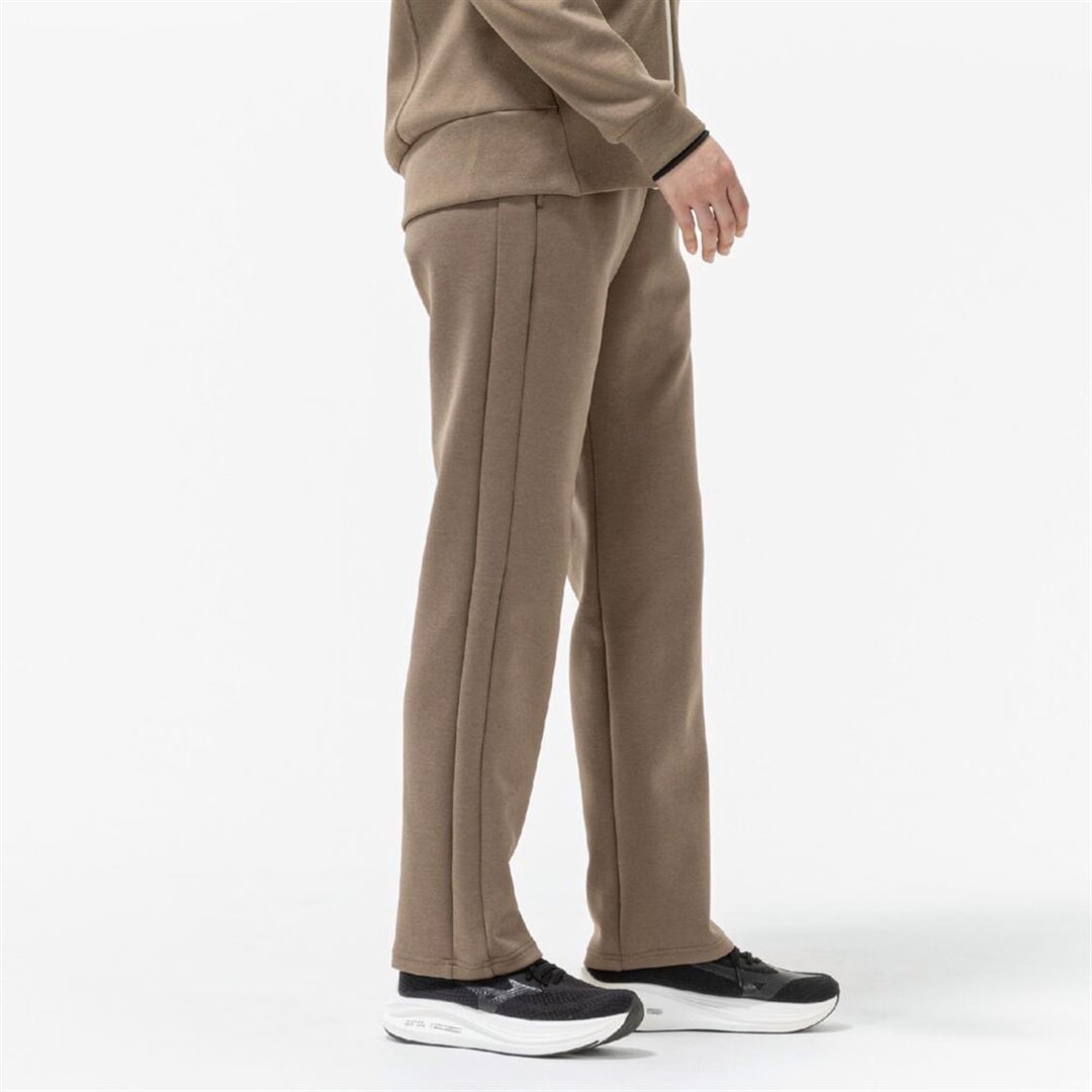 ストレッチスウェットストレートパンツ キャメル杢 XL