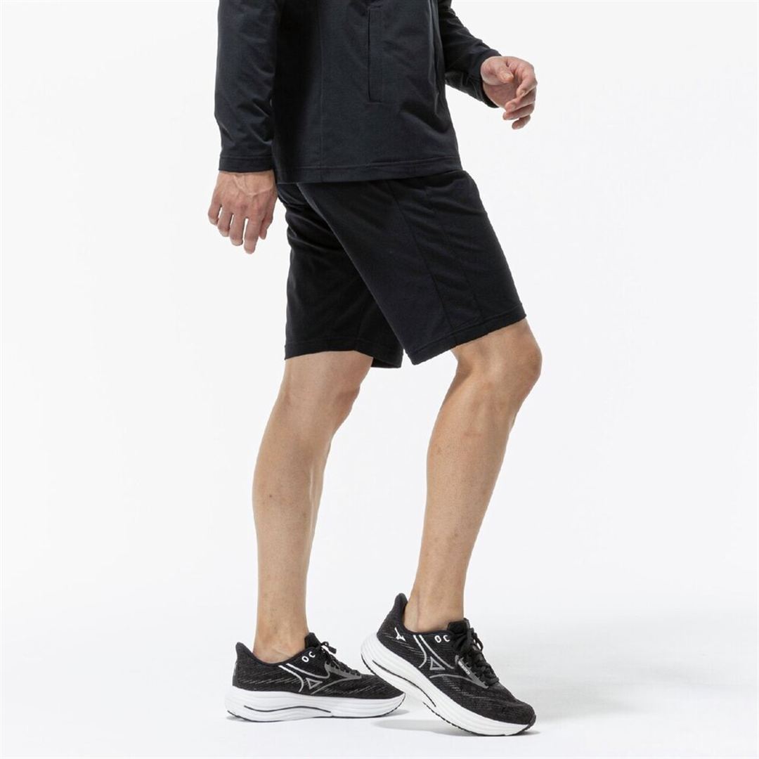 ライトストレッチニットハーフパンツ ブラック×ブラック 150
