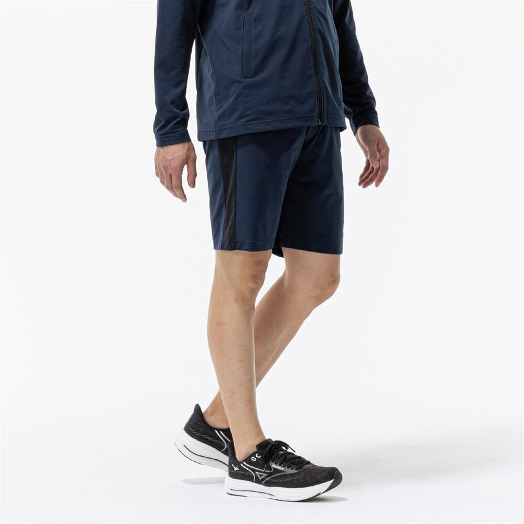 ライトストレッチニットハーフパンツ ドレスネイビー×ブラック XS