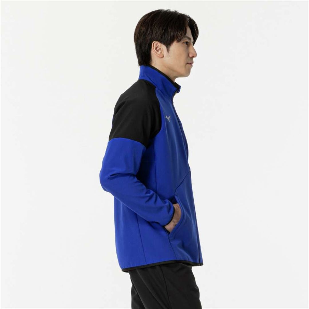 【ストレッチ／防風】テックシールドジャケット サーフブルー×ブラック XS