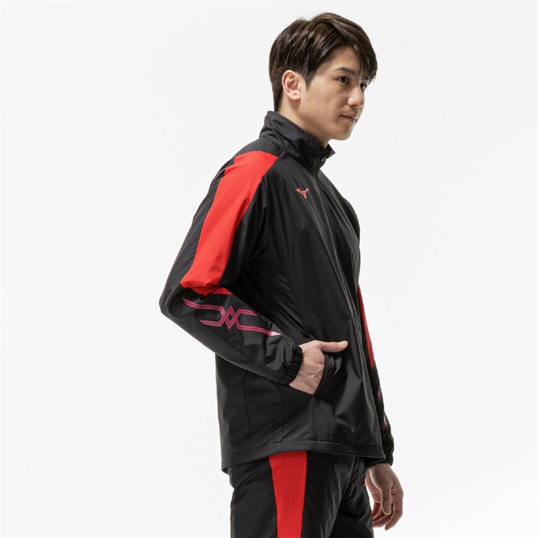 【吸湿発熱】MCライン ブレスサーモウォーマージャケット ブラック×チャイニーズレッド 2XL