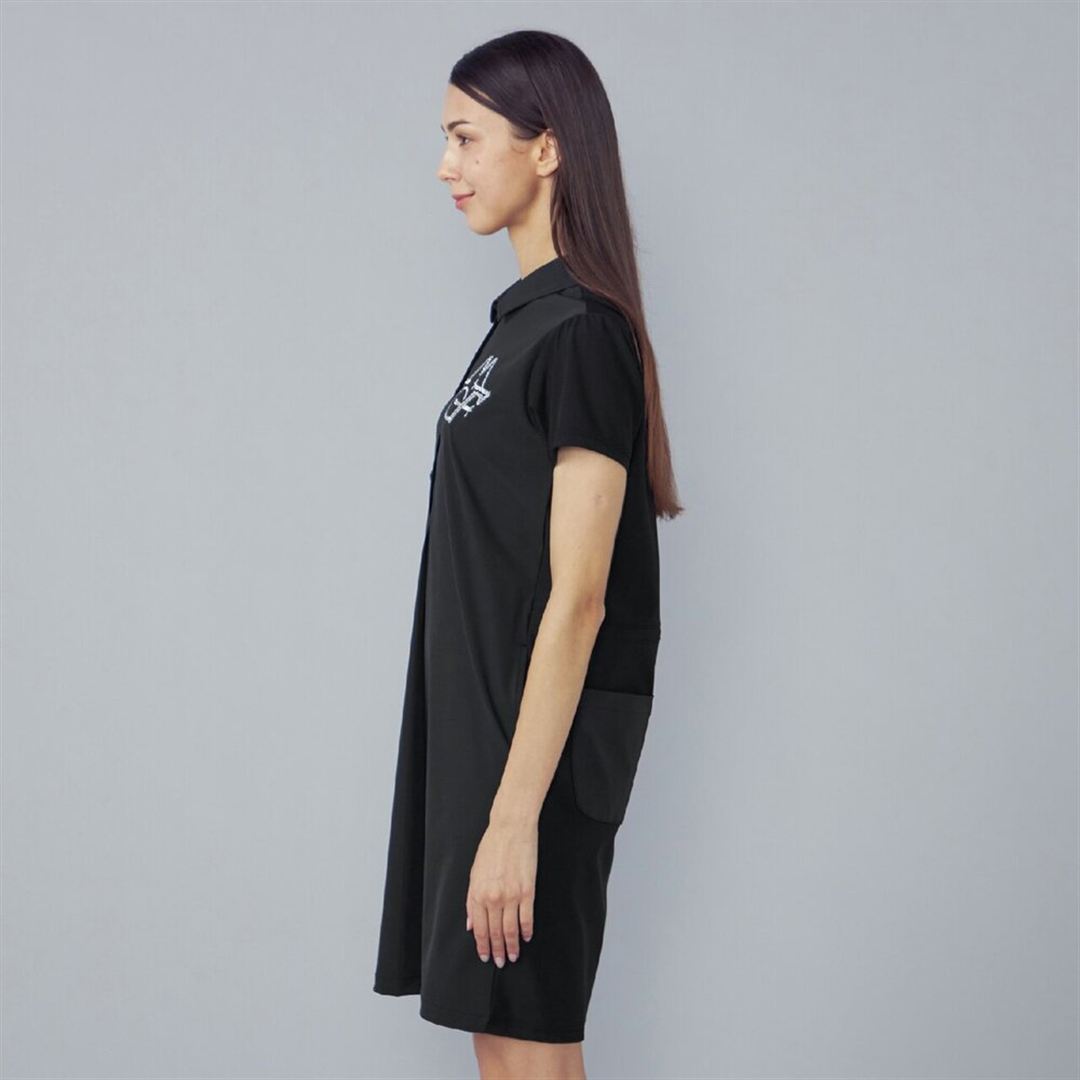 【MGFコレクション】 UVストレッチハイブリッドワンピース ブラック L
