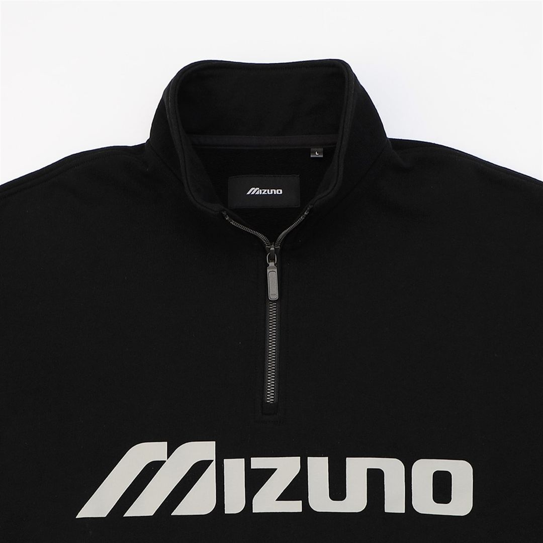 NEW VINTAGE GOLF MIZUNO ロゴ ハーフジップスウェット ブラック S