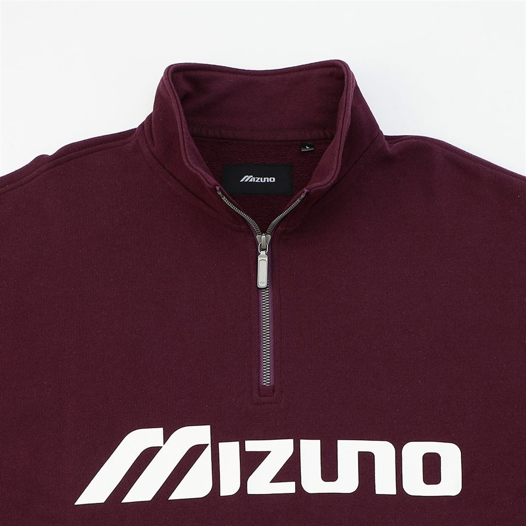 NEW VINTAGE GOLF MIZUNO ロゴ ハーフジップスウェット エンジ S