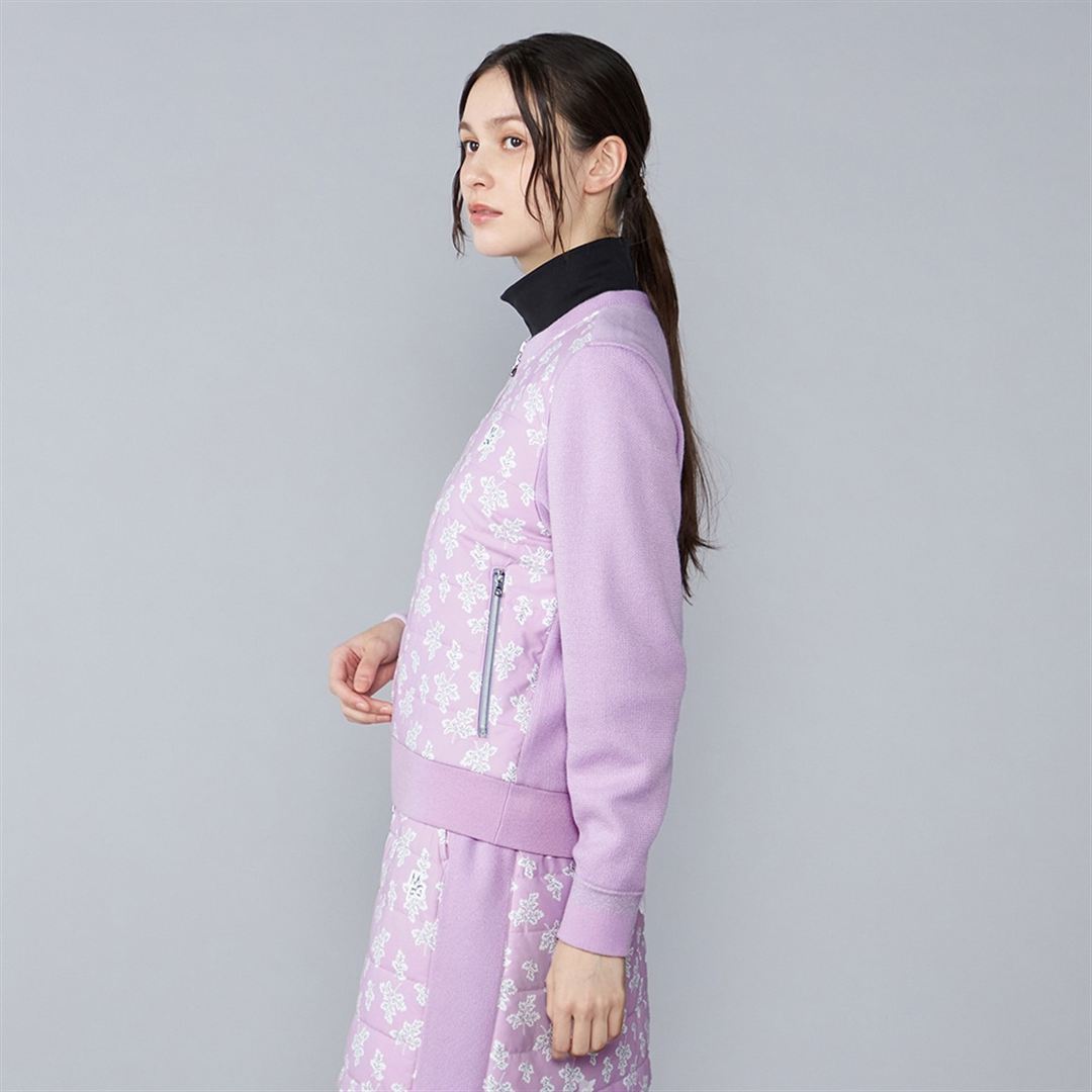 【MGFコレクション／保温素材／吸湿発熱】テックフィルブレスサーモニットミックスジャケット ラベンダー S