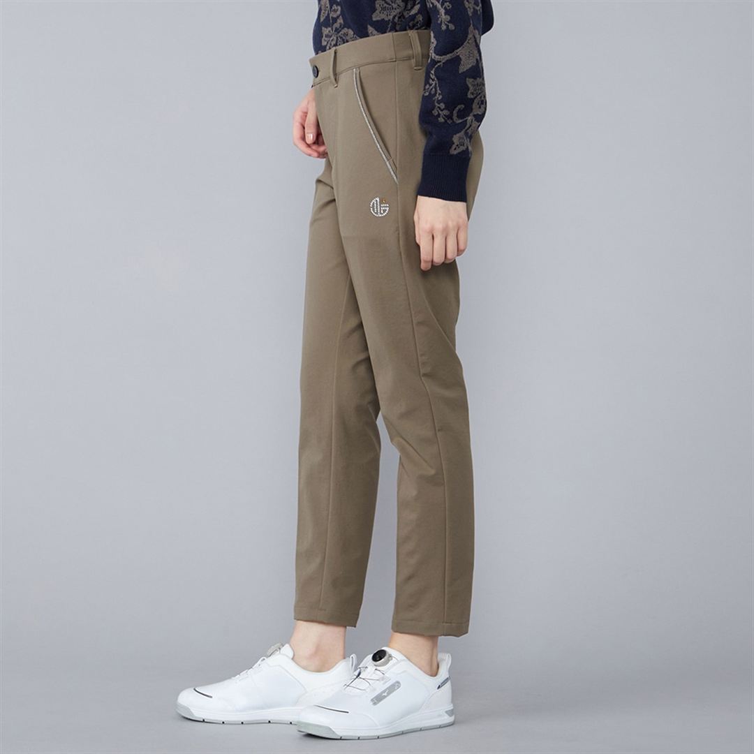 【MGFコレクション】パウダージャージーピンタックロングパンツ モカ M