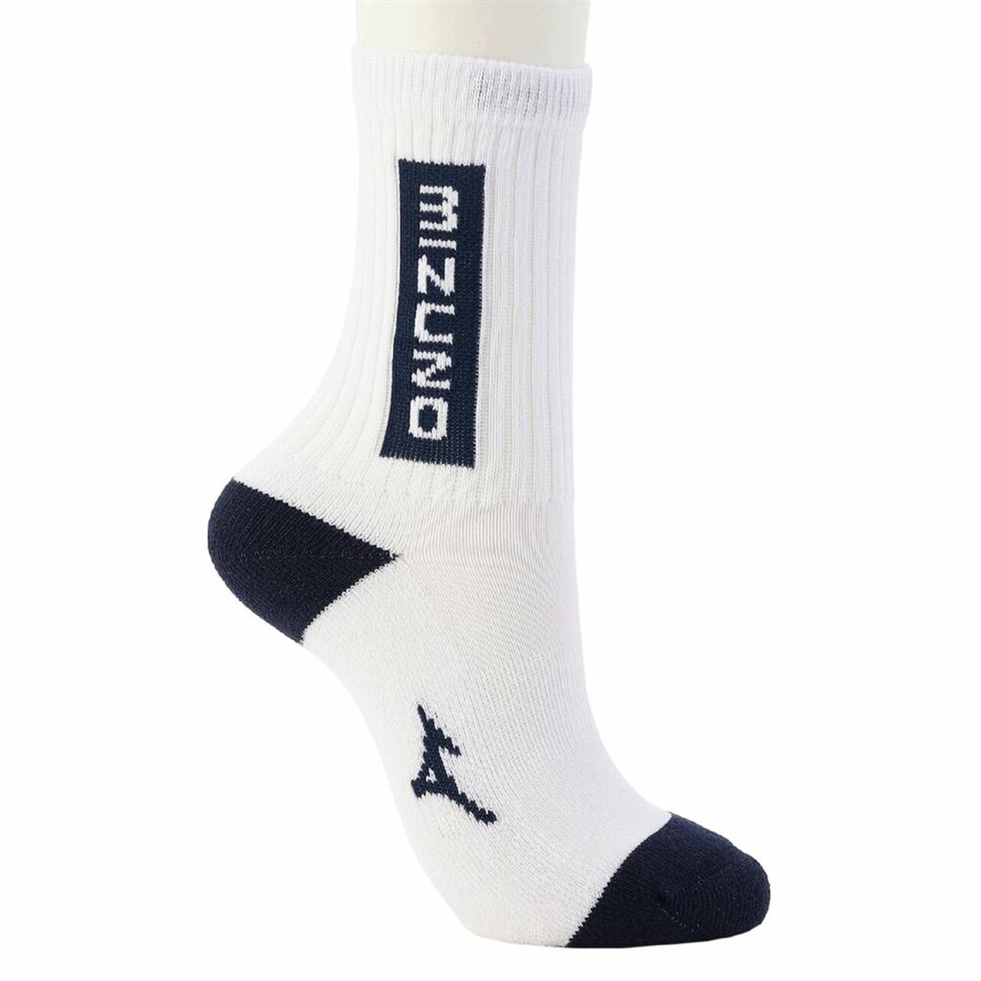 ドライベクターMIZUNOロゴソックス(ミドル丈) ホワイト 22-24