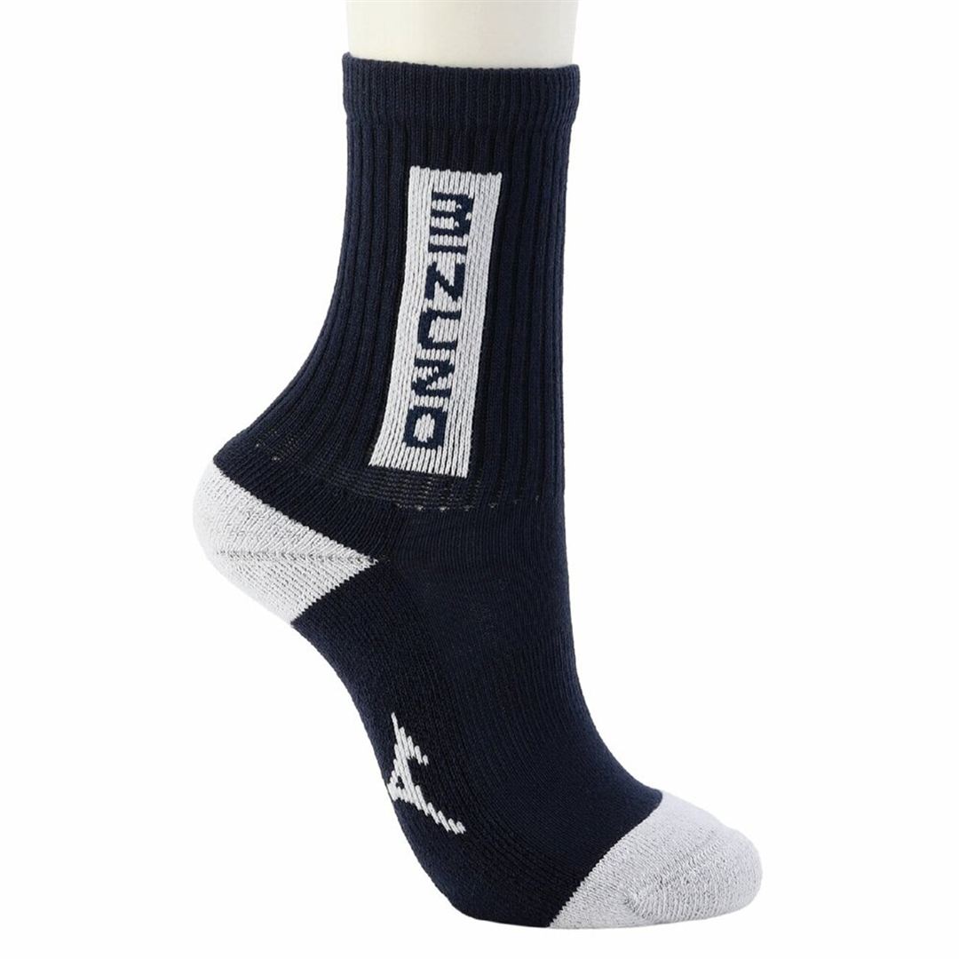ドライベクターMIZUNOロゴソックス(ミドル丈) ネイビー 22-24