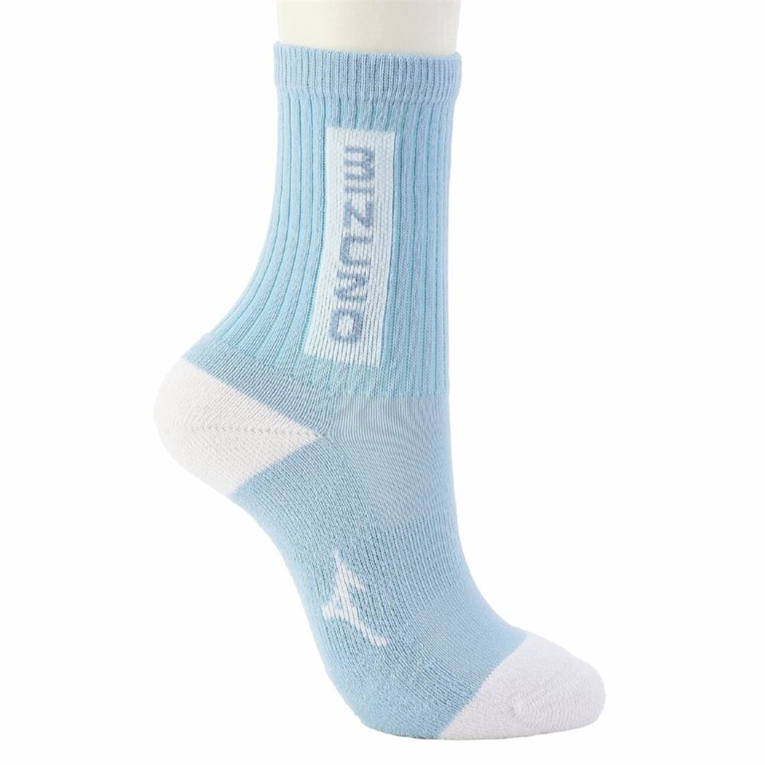 ドライベクターMIZUNOロゴソックス(ミドル丈) ライトブルー 22-24