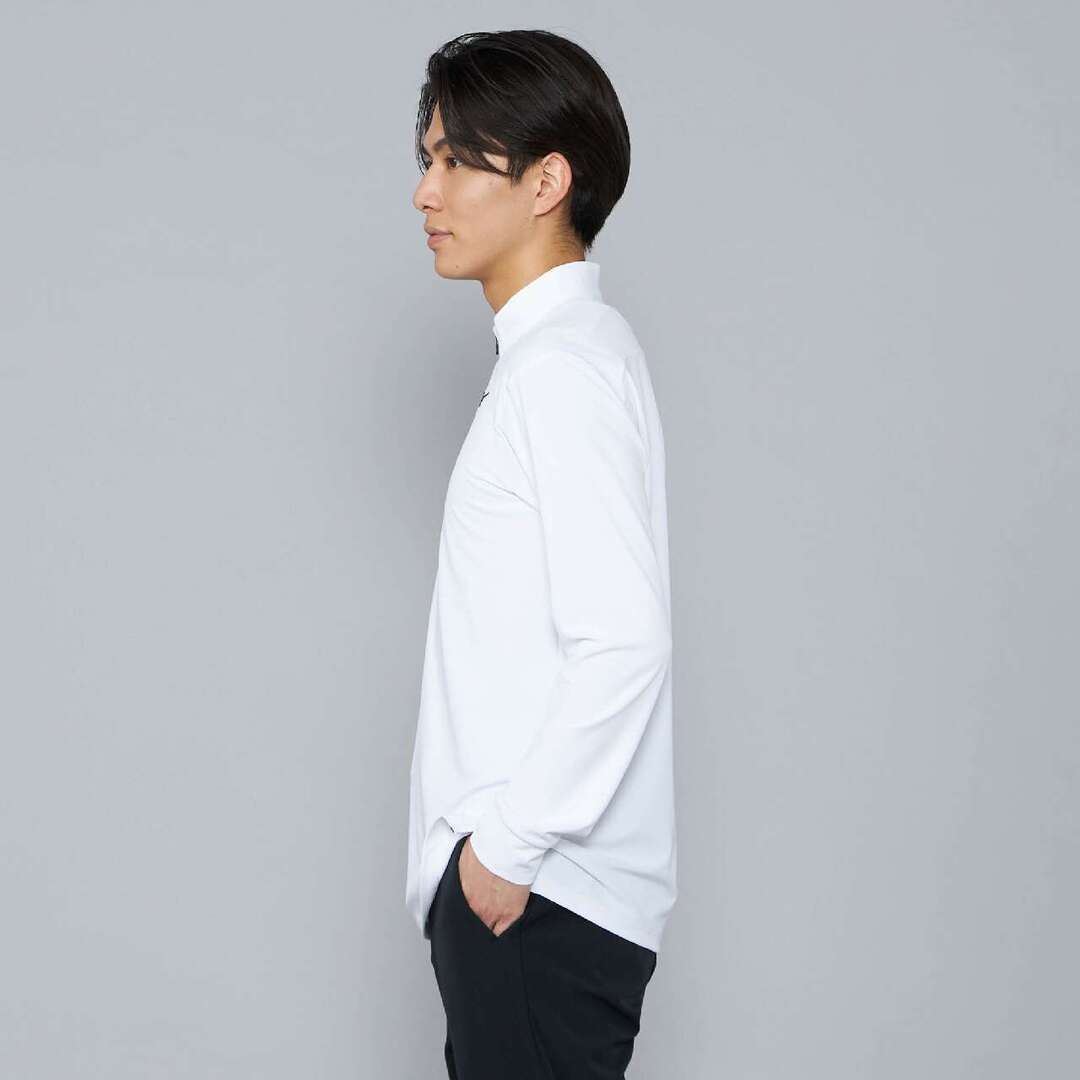 ロングスリーブハーフジップシャツ ホワイト M