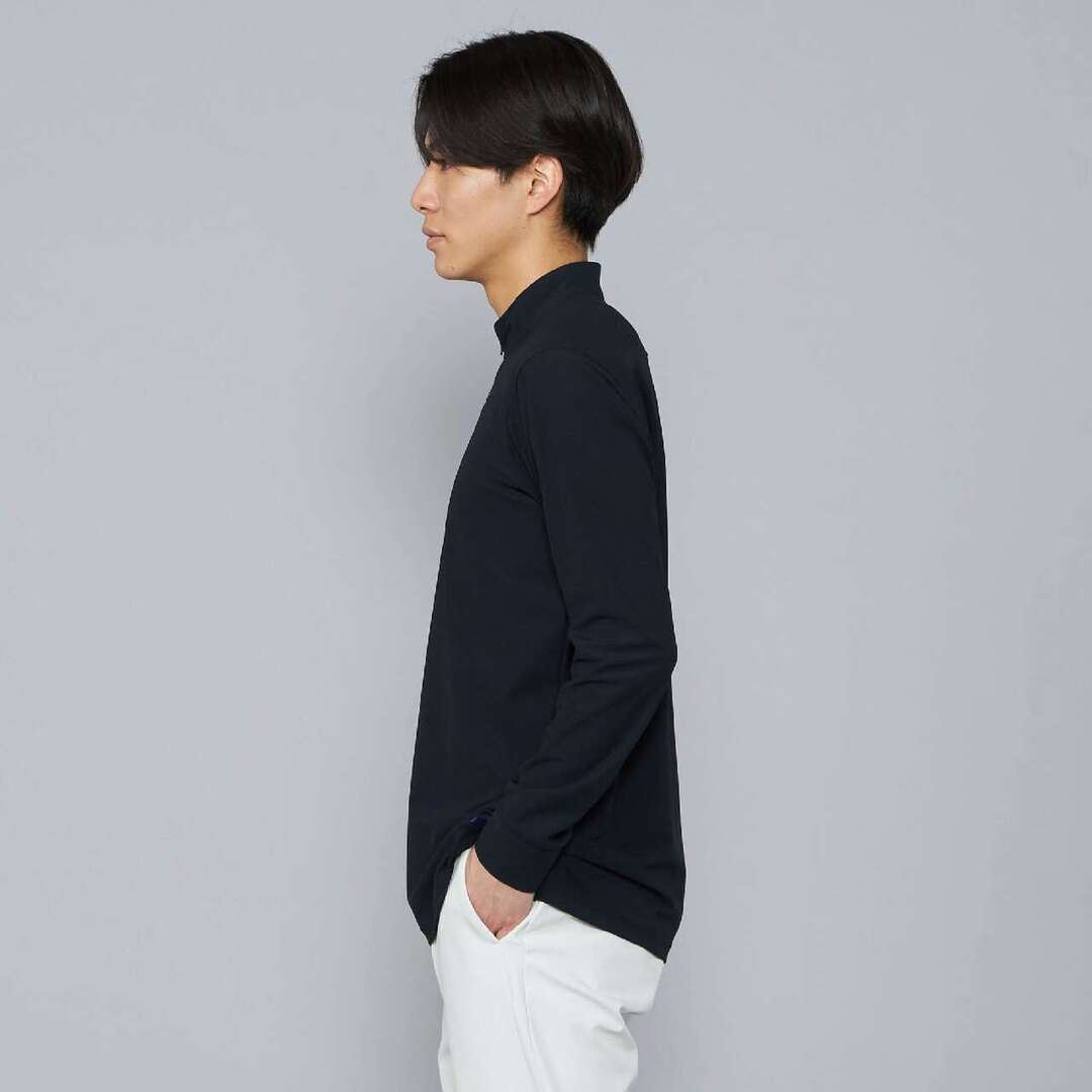 ロングスリーブハーフジップシャツ ブラック XL