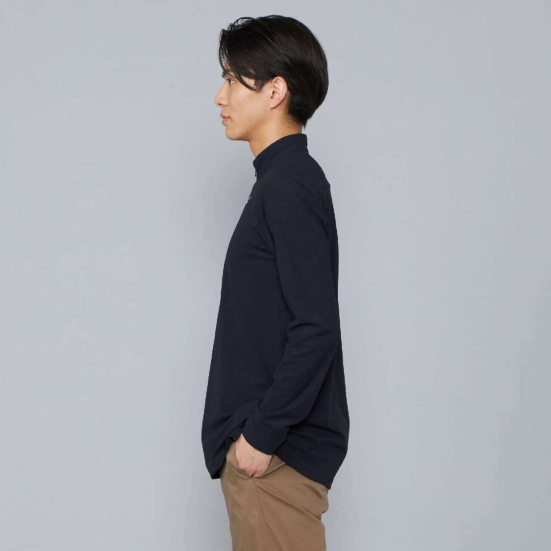 ロングスリーブハーフジップシャツ ディープネイビー XL
