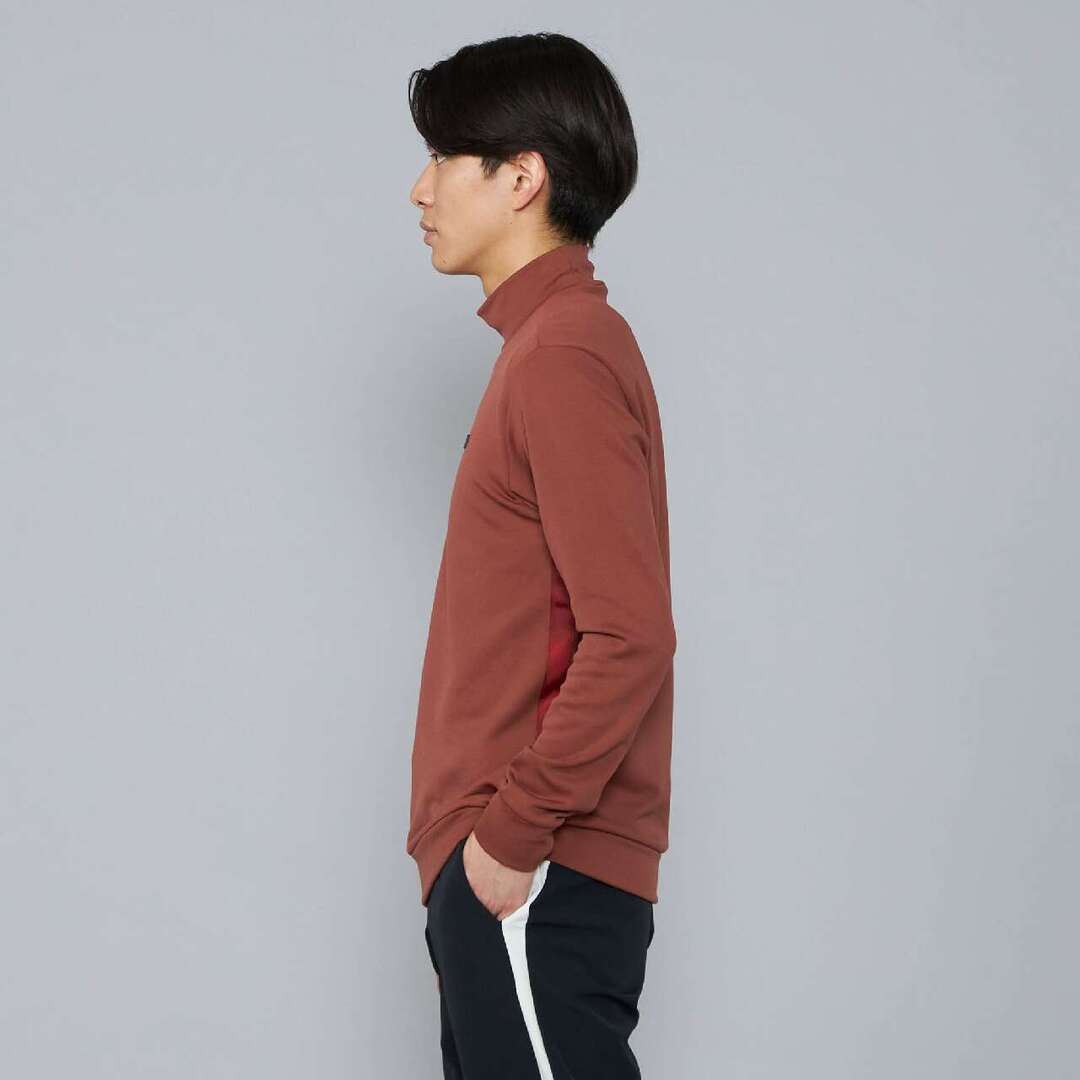 【吸湿発熱】ブレスサーモロングスリーブハイネックシャツ ブリックレッド XL