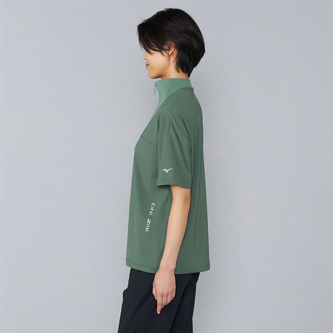 UVハーフジップ半袖シャツ フォレストグリーン XL